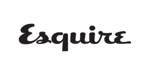 Das Bild zeigt ein schwarzes, handschriftlich wirkendes Wort „Esquire“ auf transparentem Hintergrund, stilvoll und elegant gestaltet.